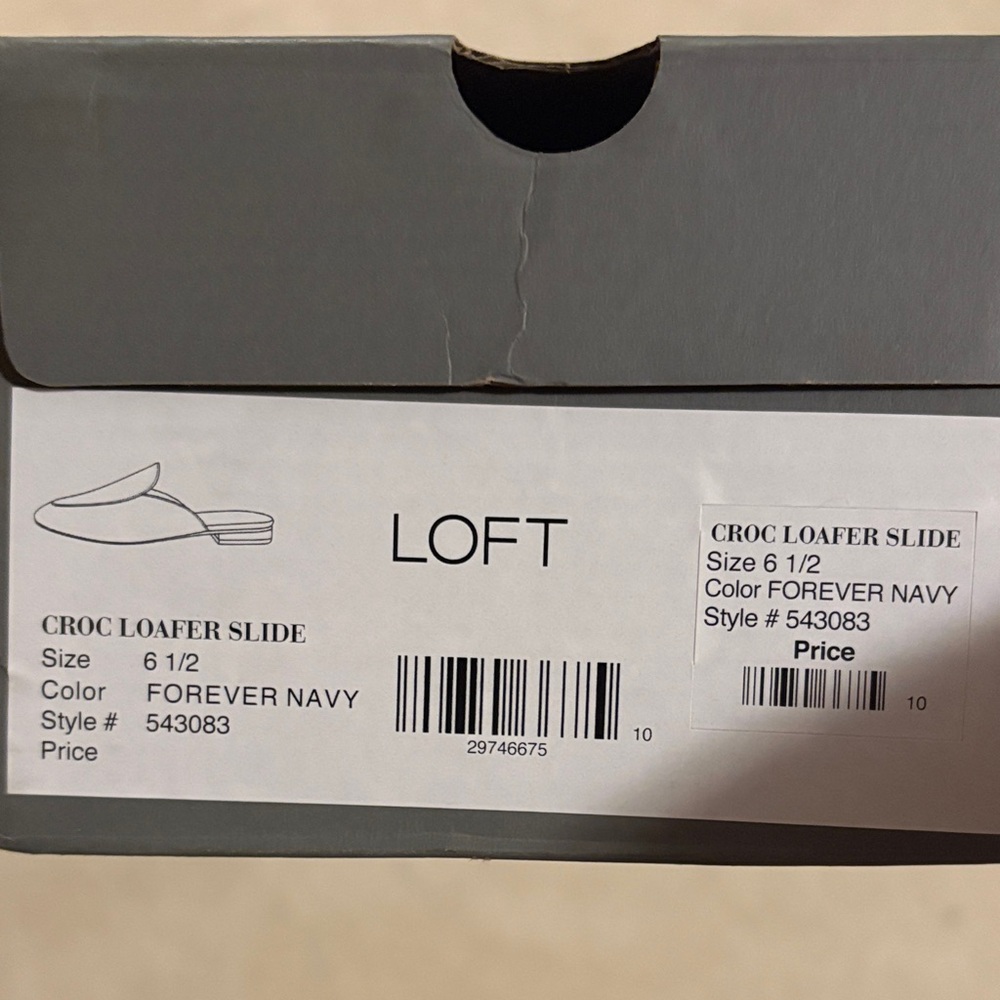 LOFT Forever Navy Croc Loafer Slide